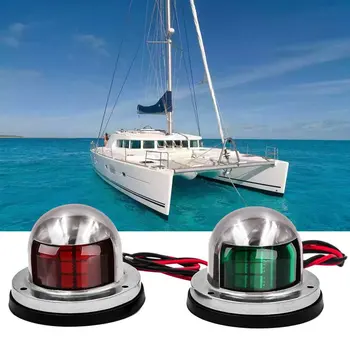 2022 новая лодка из нержавеющей стали 12V Морская Парусная яхта Красно-Зеленая Носовая Навигационная Светодиодная Сигнальная лампа Навигационный фонарь лодки