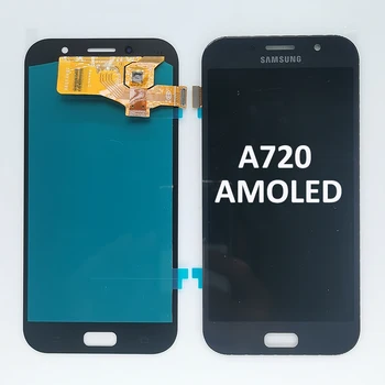 AMOLED A720 ЖК-дисплей С Сенсорным Экраном Для Samsung Galaxy A7 2017 Дисплей Дигитайзер В Сборе Замена Samsung A720F A720M SM-A720F