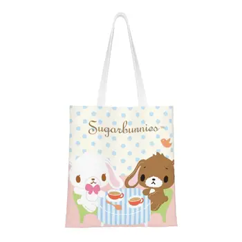 Sugarbunnies Продуктовая сумка-тоут, сумки для покупок, женские сумки с героями японских мультфильмов, холщовые сумки для покупок, сумки через плечо, сумки