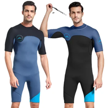 Профессиональный мужской гидрокостюм из неопрена толщиной 2 мм с короткими рукавами для плавания с аквалангом и снорклингом, серфинга