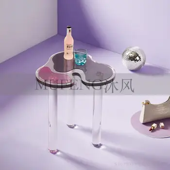 Скандинавский Акриловый стол, известный в Интернете, Домашний диван для гостиной, Приставной столик, Угловой стол, простой, легкий, Роскошный, Маленький Круглый стол