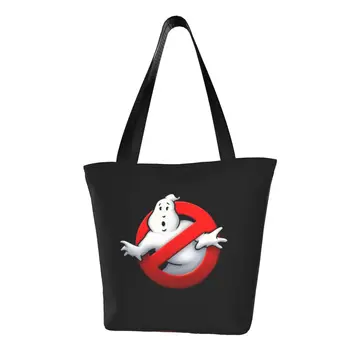 Сумка для покупок с логотипом Ghostbusters, холщовая сумка для покупок с модным принтом, большая вместительная моющаяся сумка